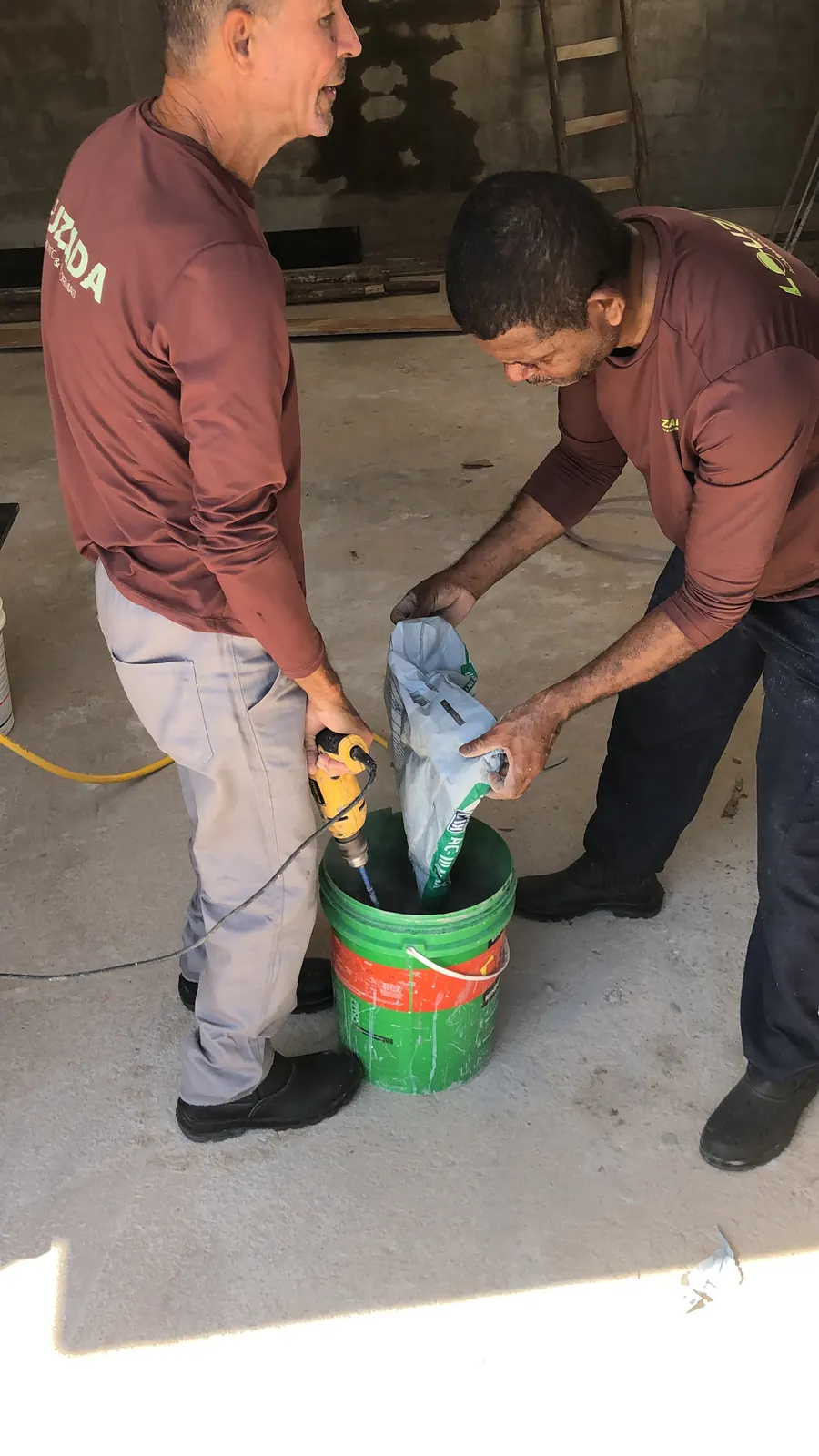 Preparo de material para execução de reforma
