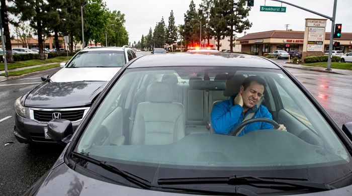 man involved in a car accident in fountain valley streets