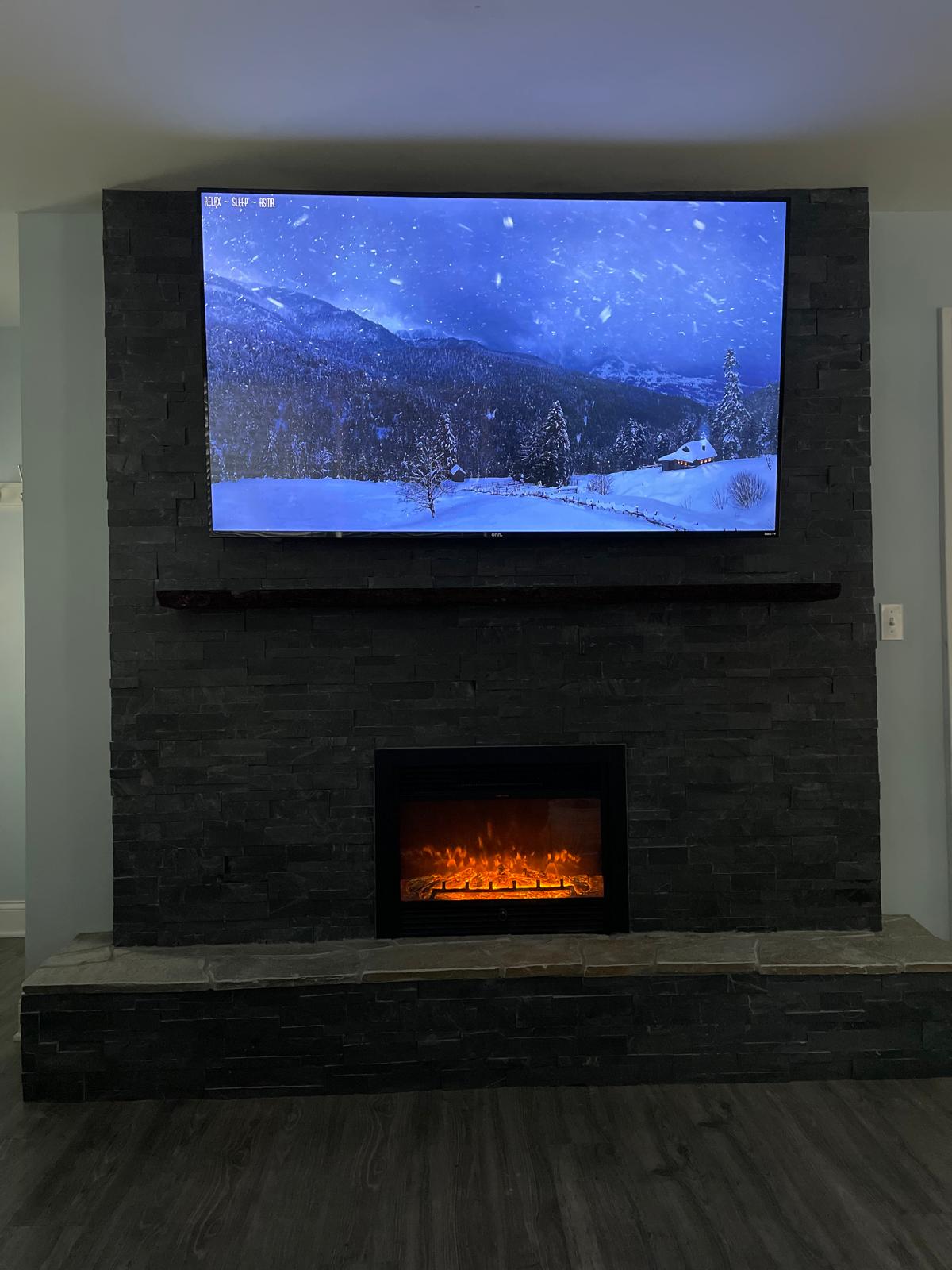 Fireplace renovation project completed by Mabella Construction in Louisville, KY
