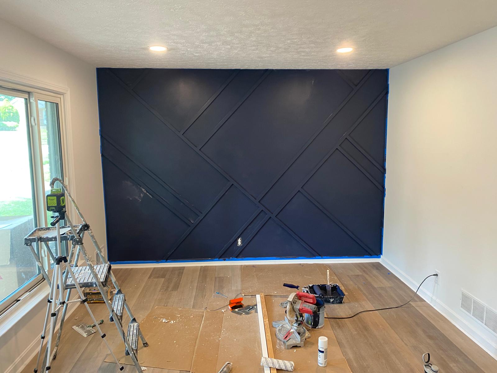 Living space remodeling project completed by Mabella Construction in Louisville, KY