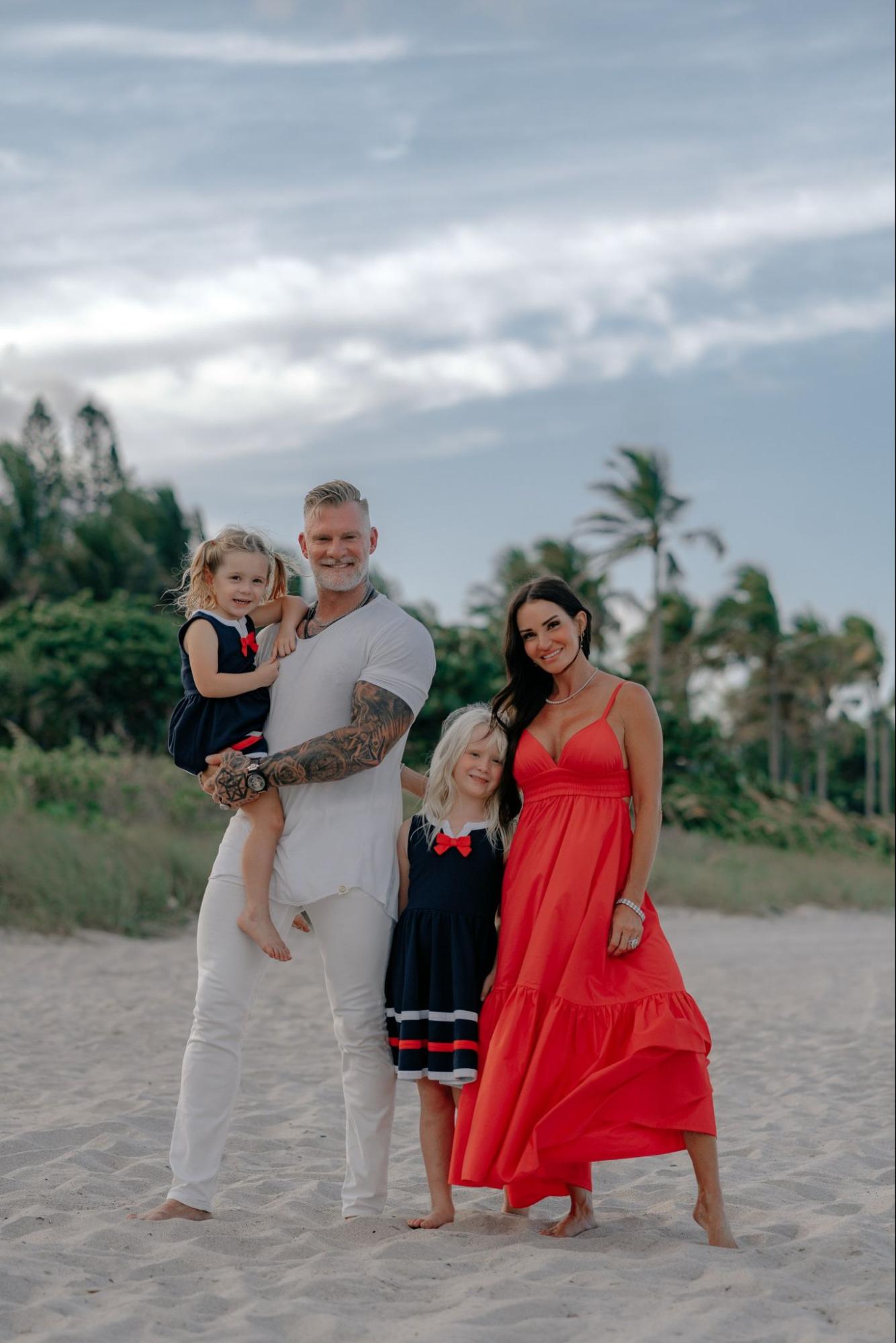 Danielle K. White with her family on the beach