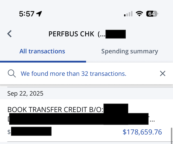 Bank payout Sep 2025