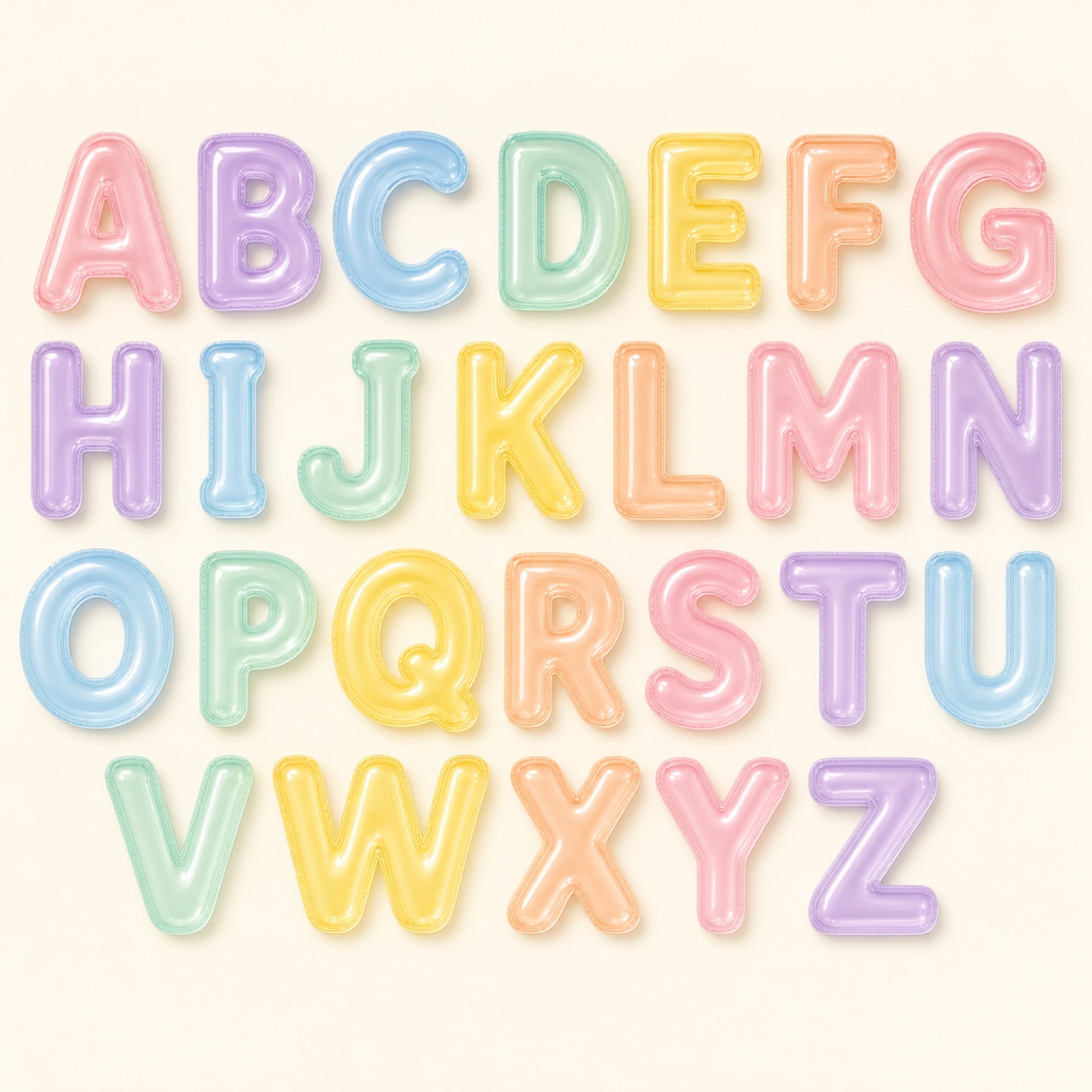 Schriftart Transparentes Pastell