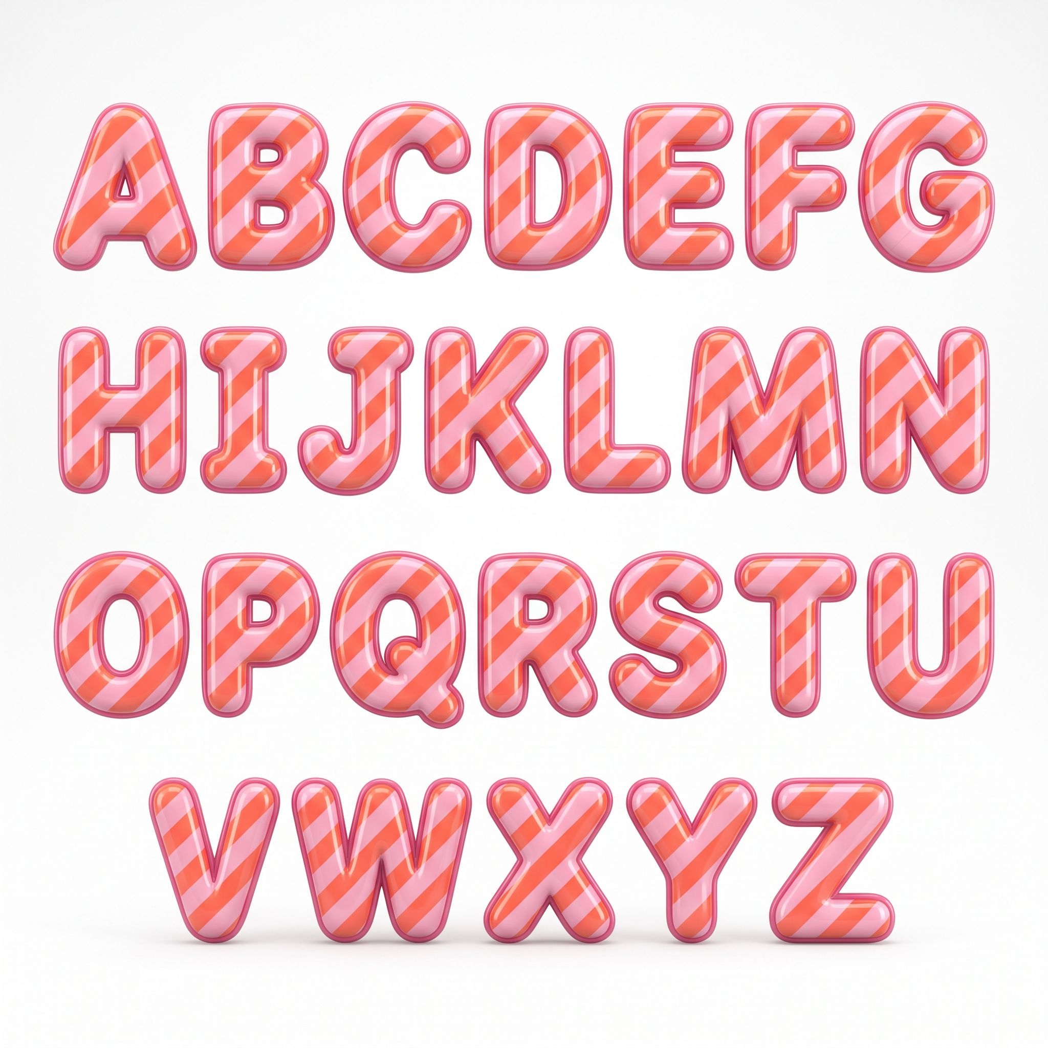 Schriftart Candy Stripes diagonal