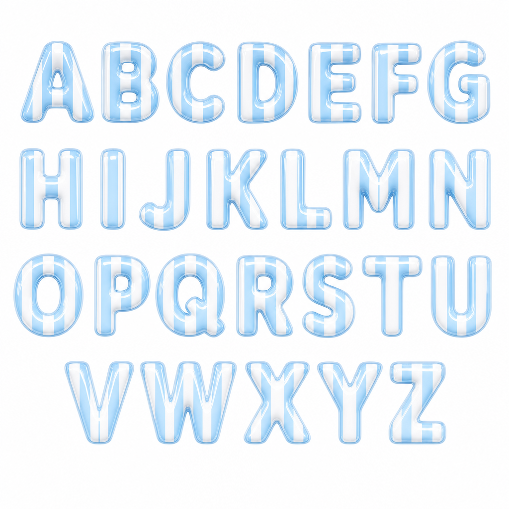 Schriftart Weiss Babyblau
