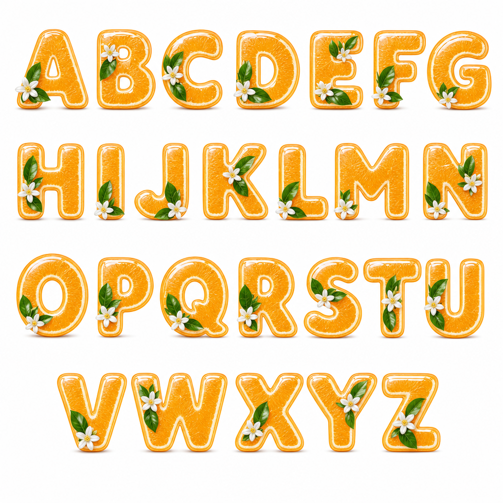 Schriftart Orangenscheibe