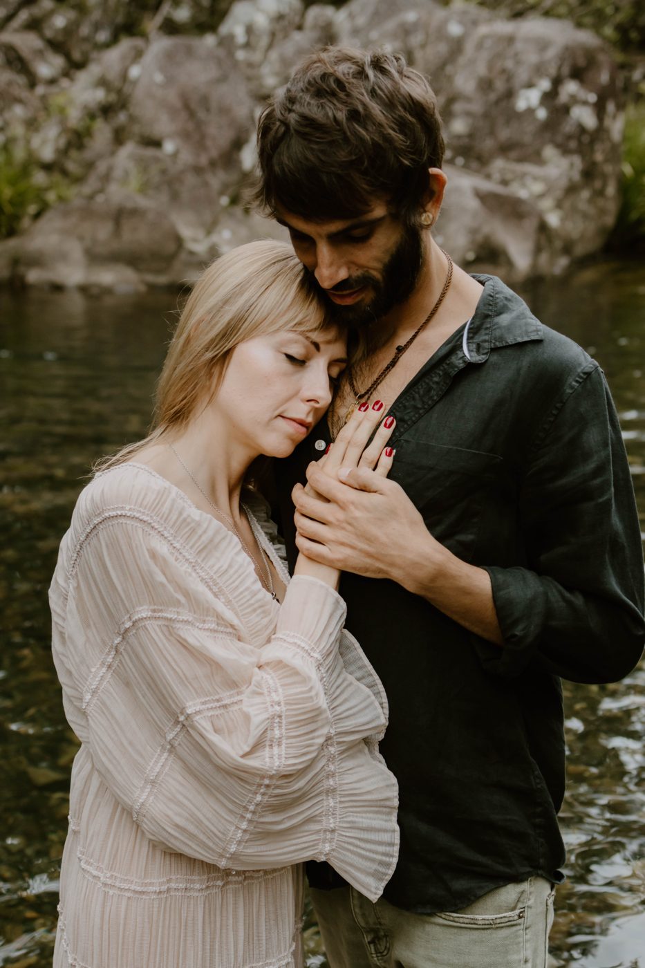 Marius holding his partner Joanna