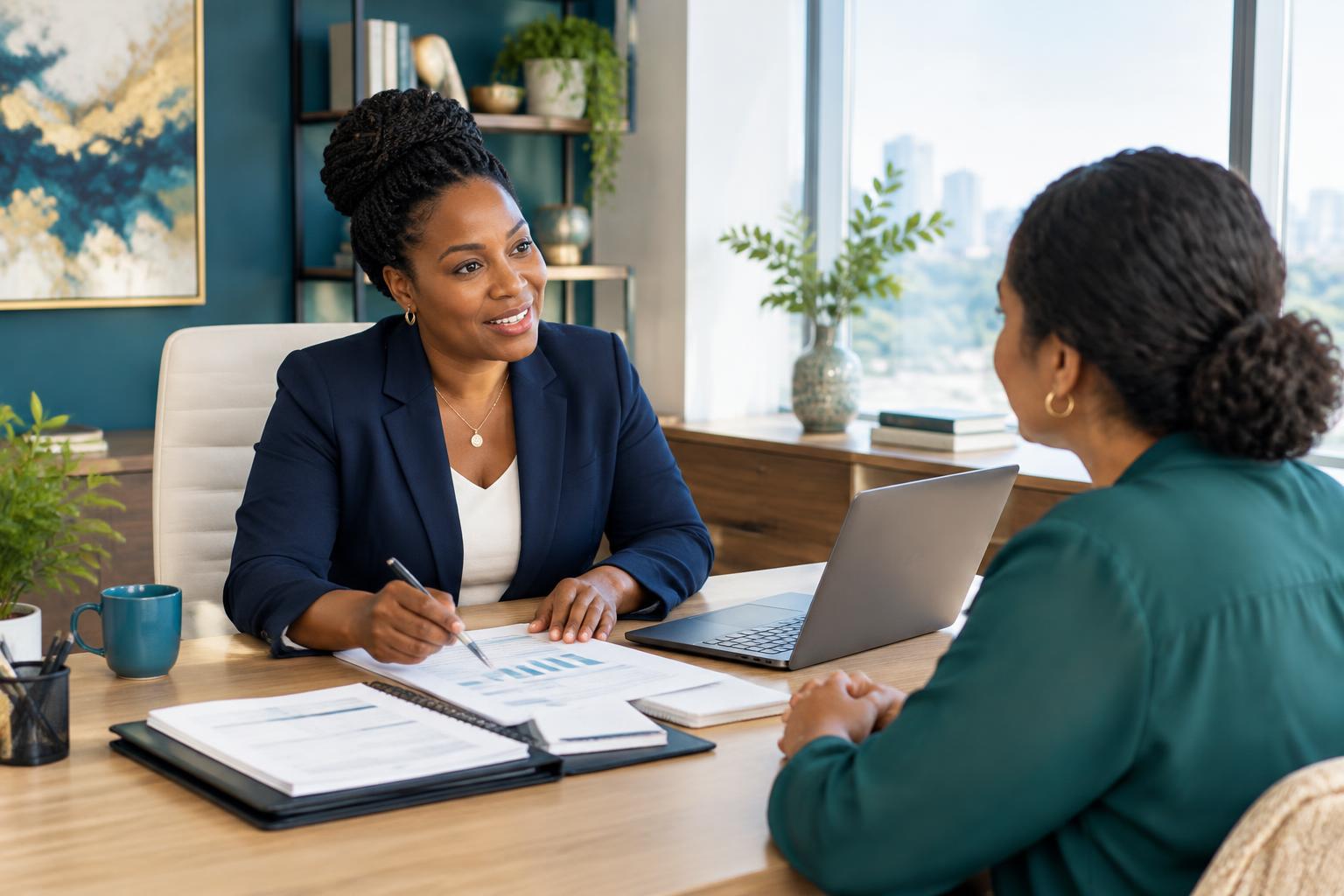 A BBN tax professional guiding a client