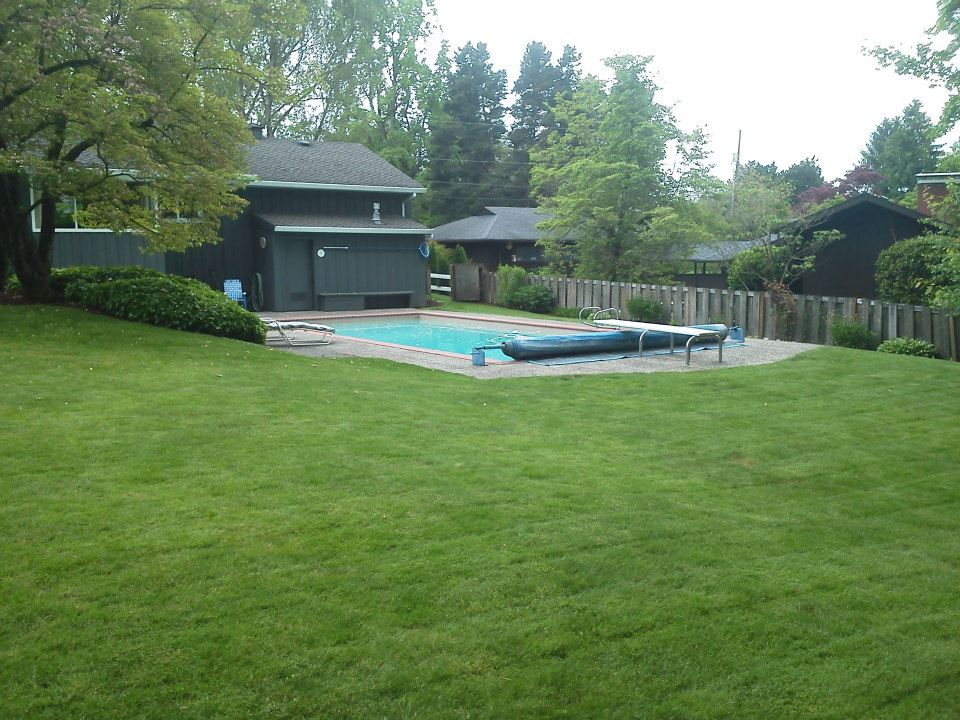 Irrigation system watering lawn