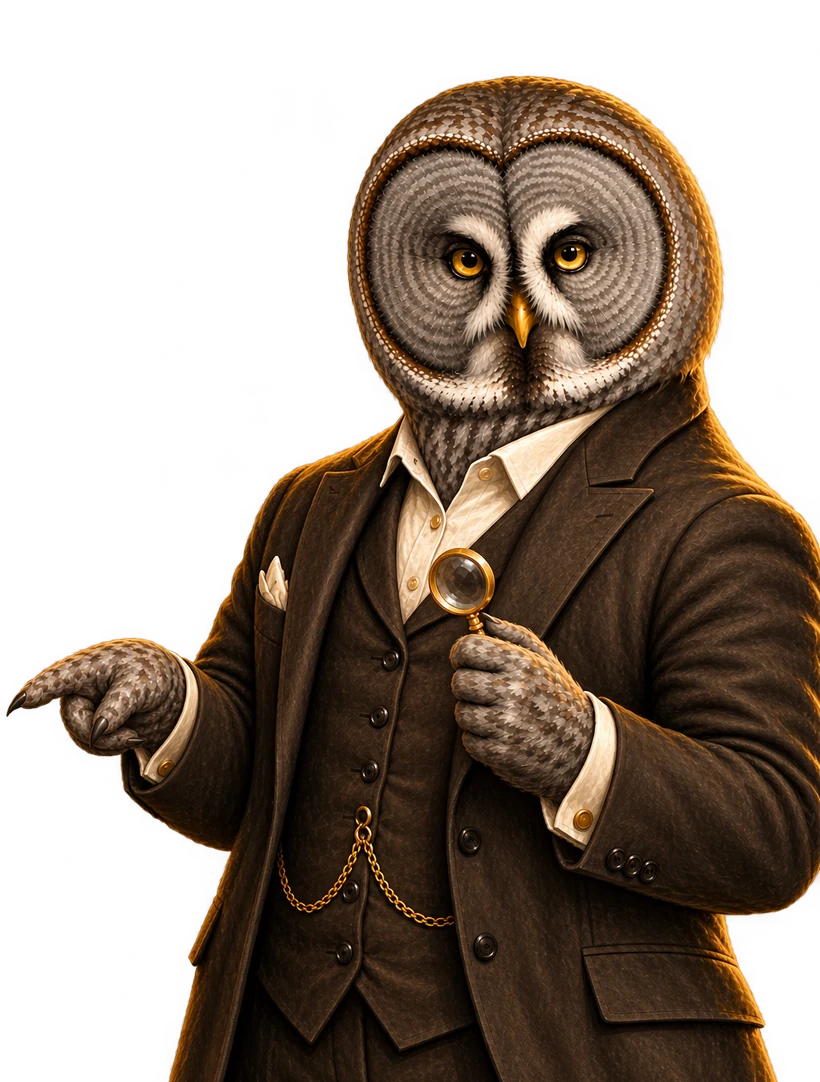 Radar &mdash; an illustrated great gray owl indicating the way to apply