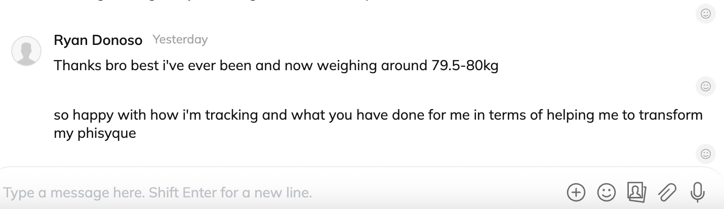 Client testimonial screenshot 1