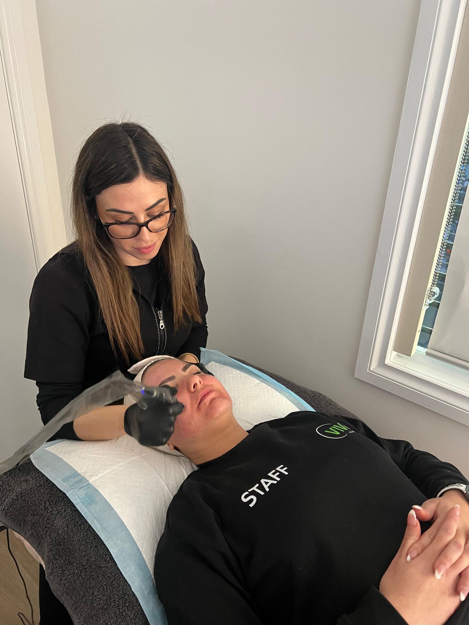 Skin needling close-up