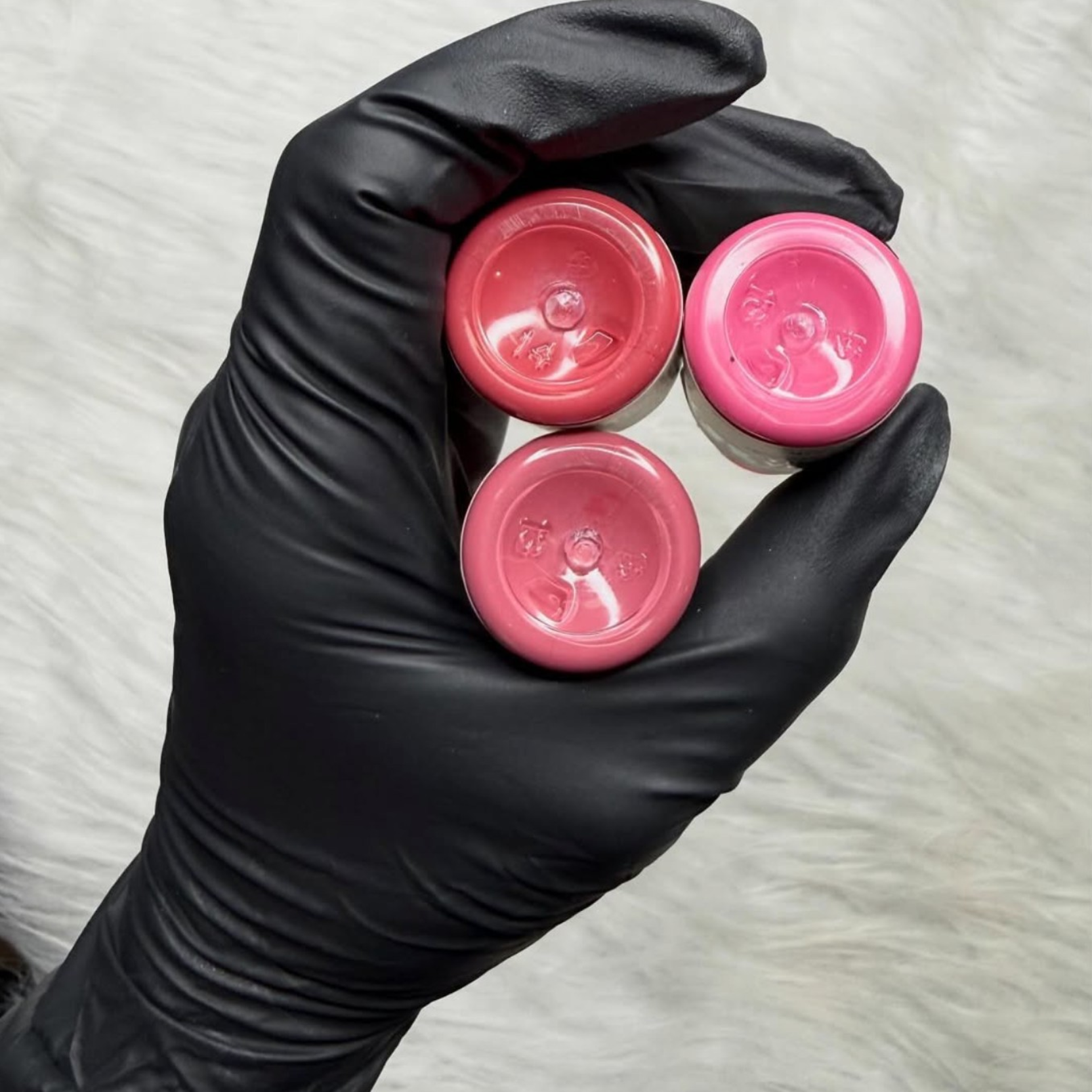 Custom lip tattoo pigment colours mixed by Rebekah