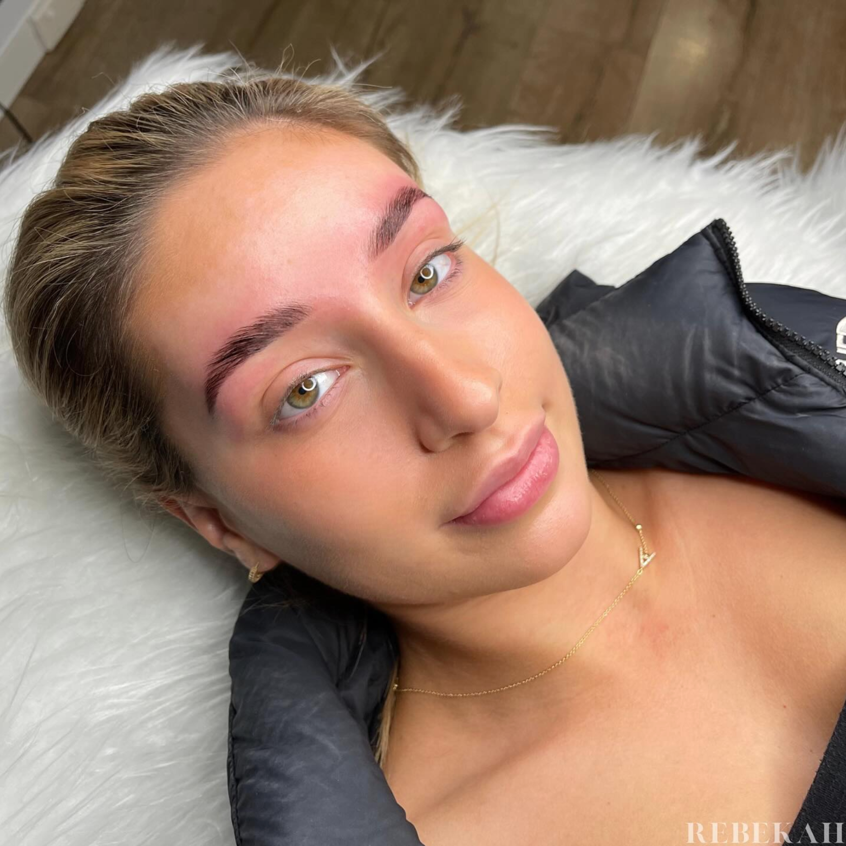 Natural powder brow tattoo result by Rebekah