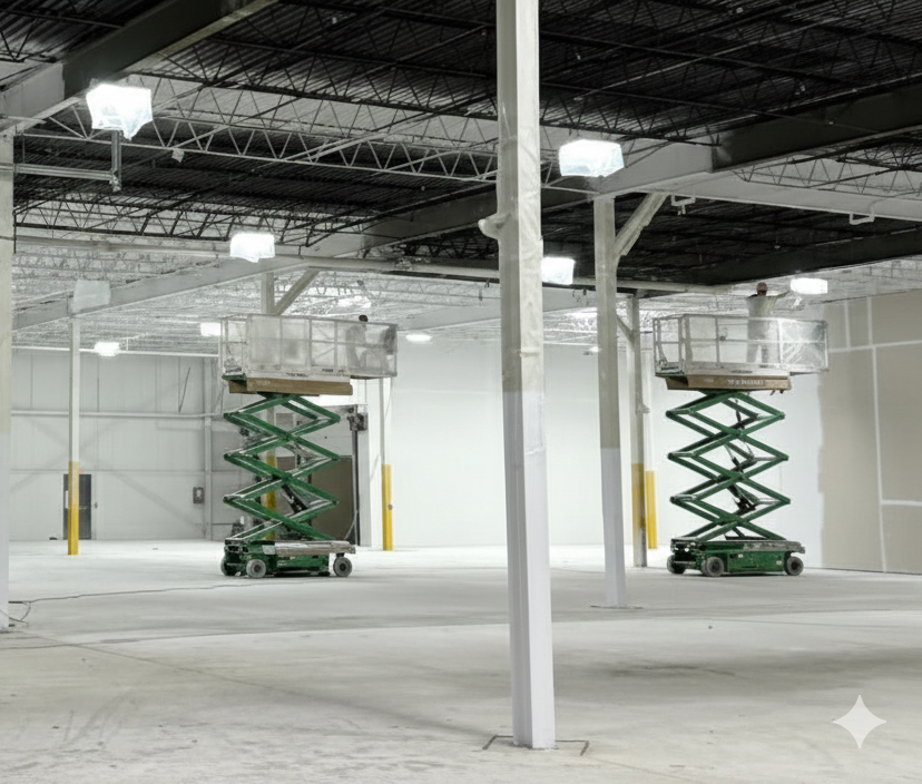 Structural steel coatings in warehouses