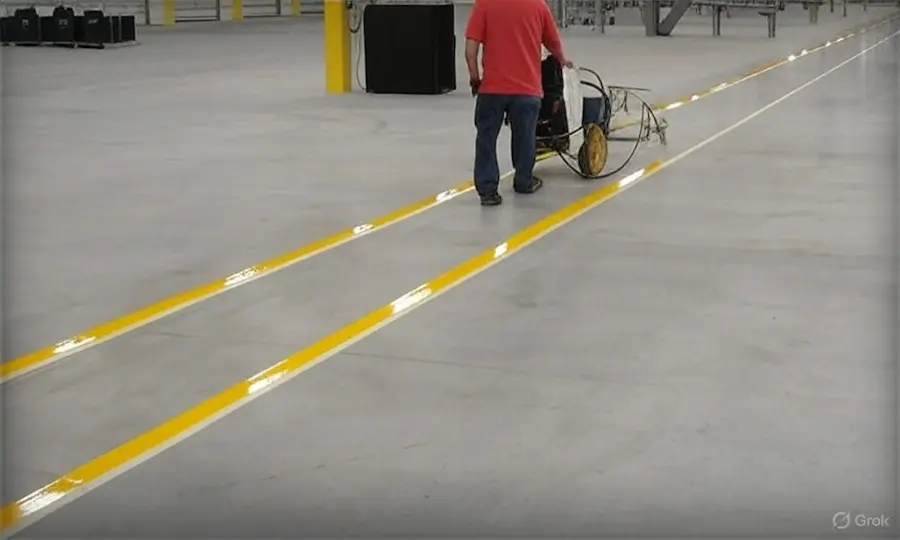Precision line striping process
