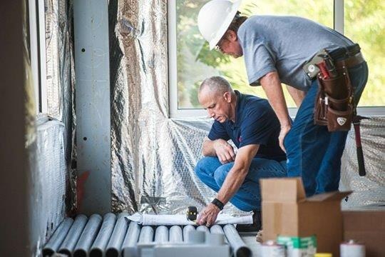 Commercial services team planning facility maintenance project