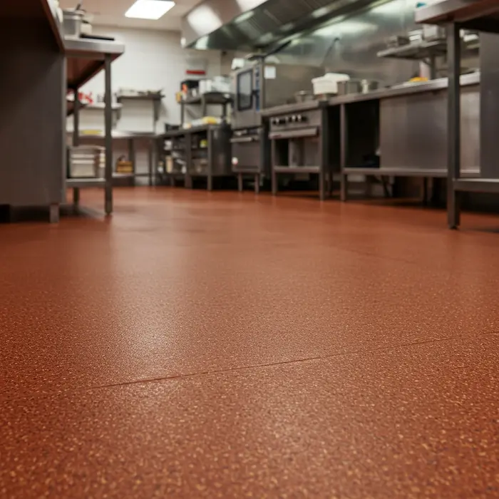 Restaurant kitchen seamless sanitary flooring Atlanta