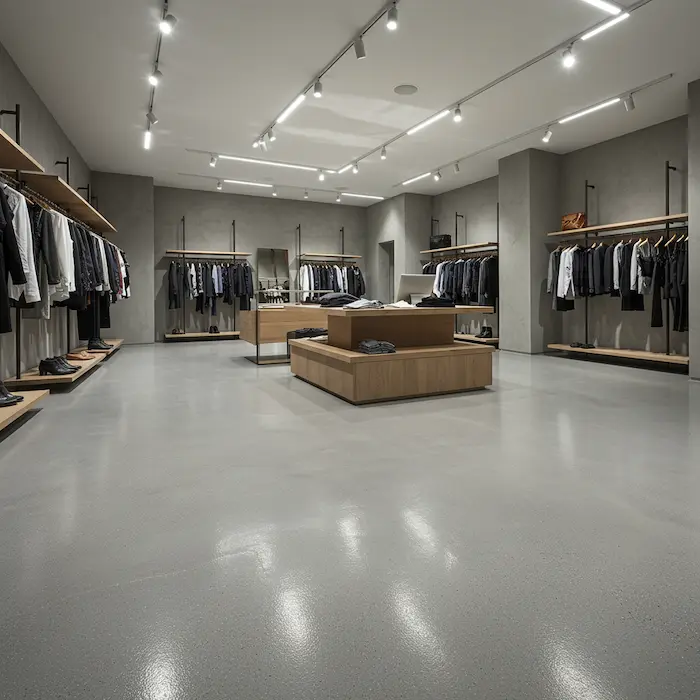 Retail facility decorative concrete floor Atlanta