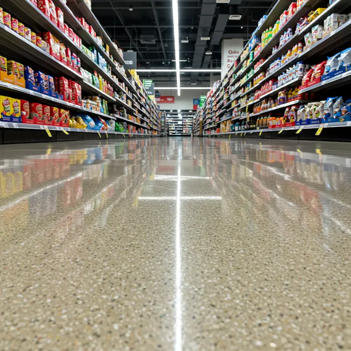 Supermarket floor polished concrete Atlanta