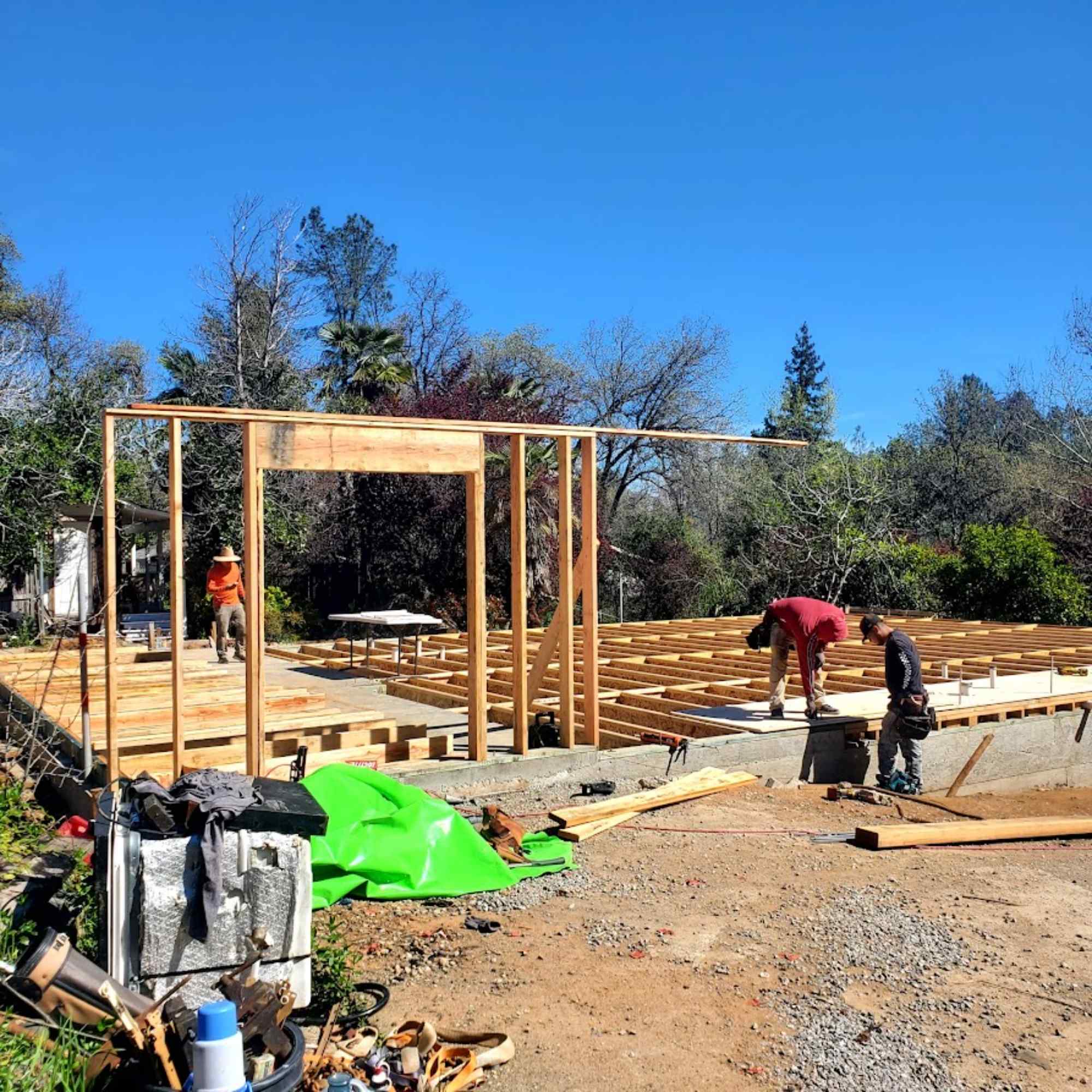 HRC Construction tools and equipment on site in Redding CA