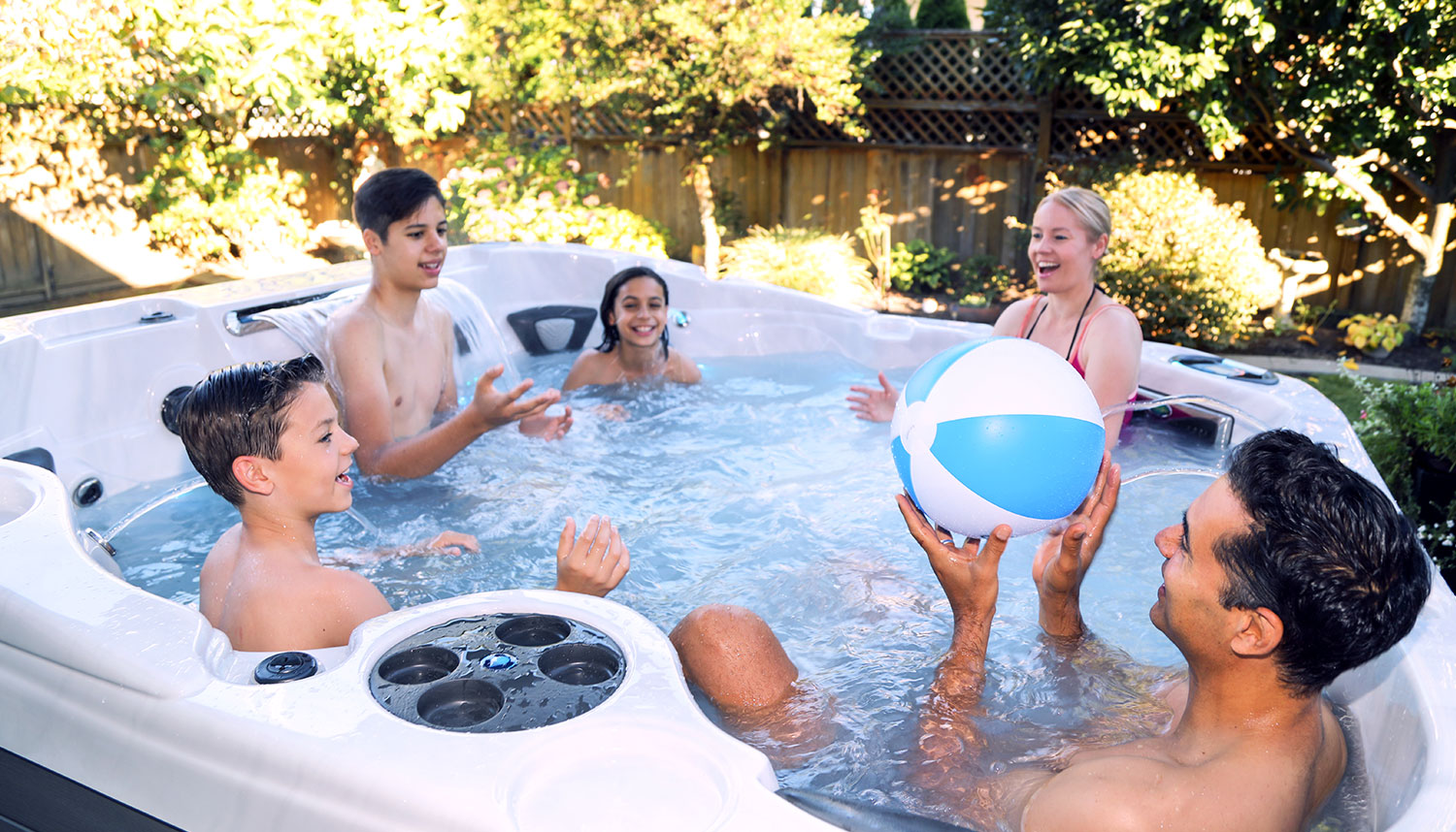 Premium backyard hot tub experience