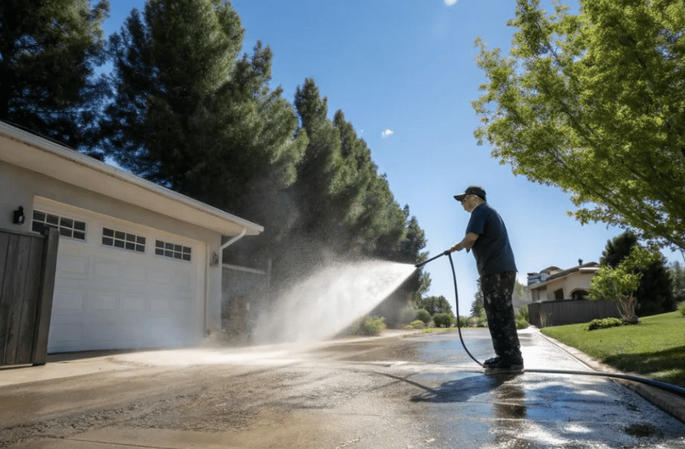Bright, algae-free home exterior washed in Nassau County