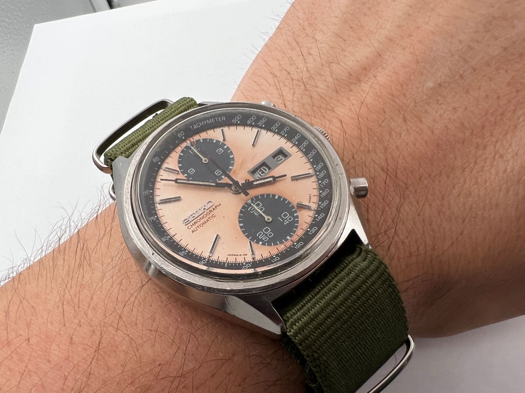Vintage SEIKO Panda 6138-8020 Chronograph Automatic Tropical Dial
