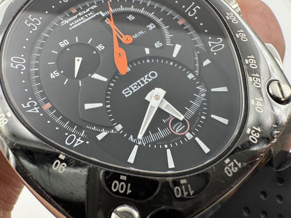 Vintage SEIKO 7L22-0AD0 Sportura Kinetic Chronograph NEW CAPACITOR