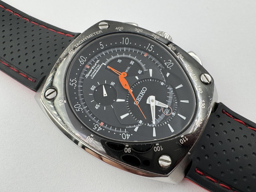 Vintage SEIKO 7L22-0AD0 Sportura Kinetic Chronograph NEW CAPACITOR