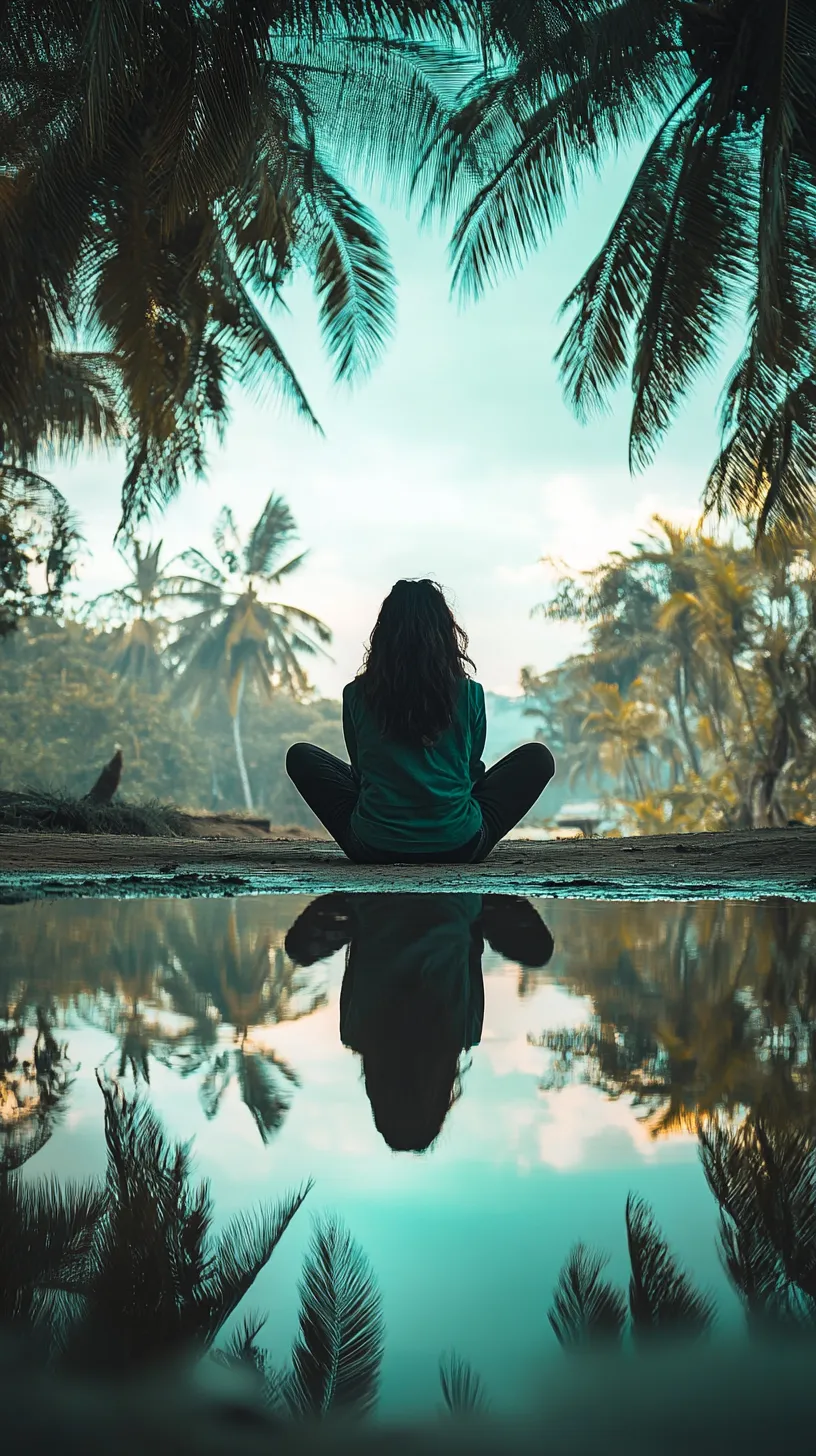	Woman meditating outdoors promoting mindfulness and emotional wellness.