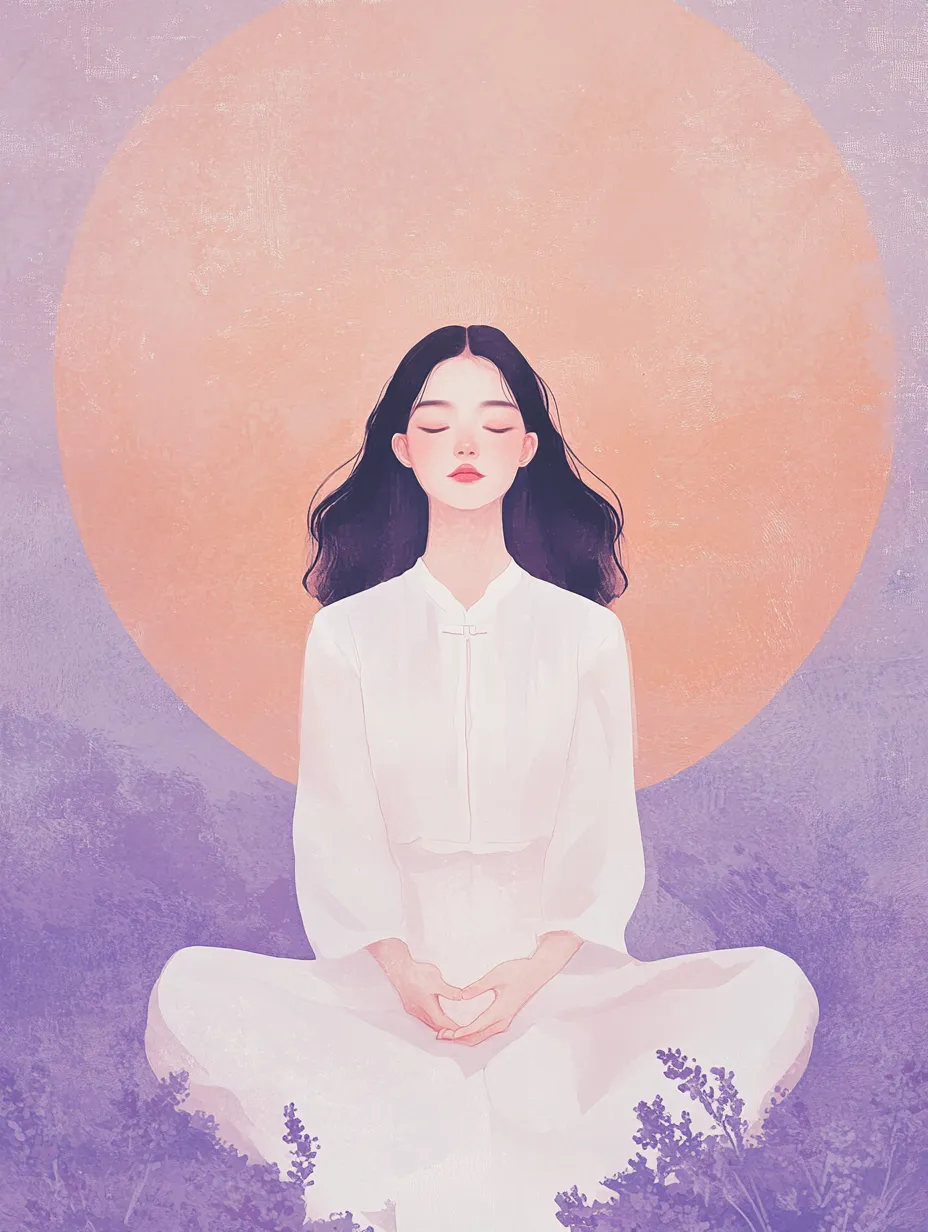 Artistic illustration representing mindfulness, calmness, and emotional healing