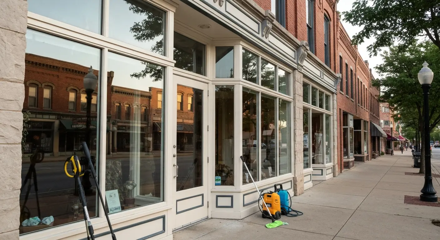 Building exterior cleaning