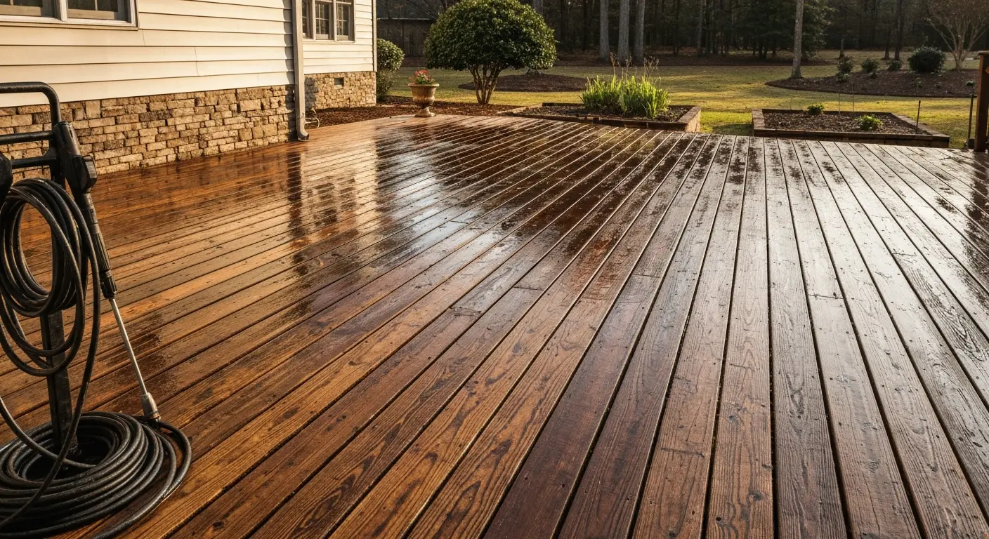Deck pressure washing