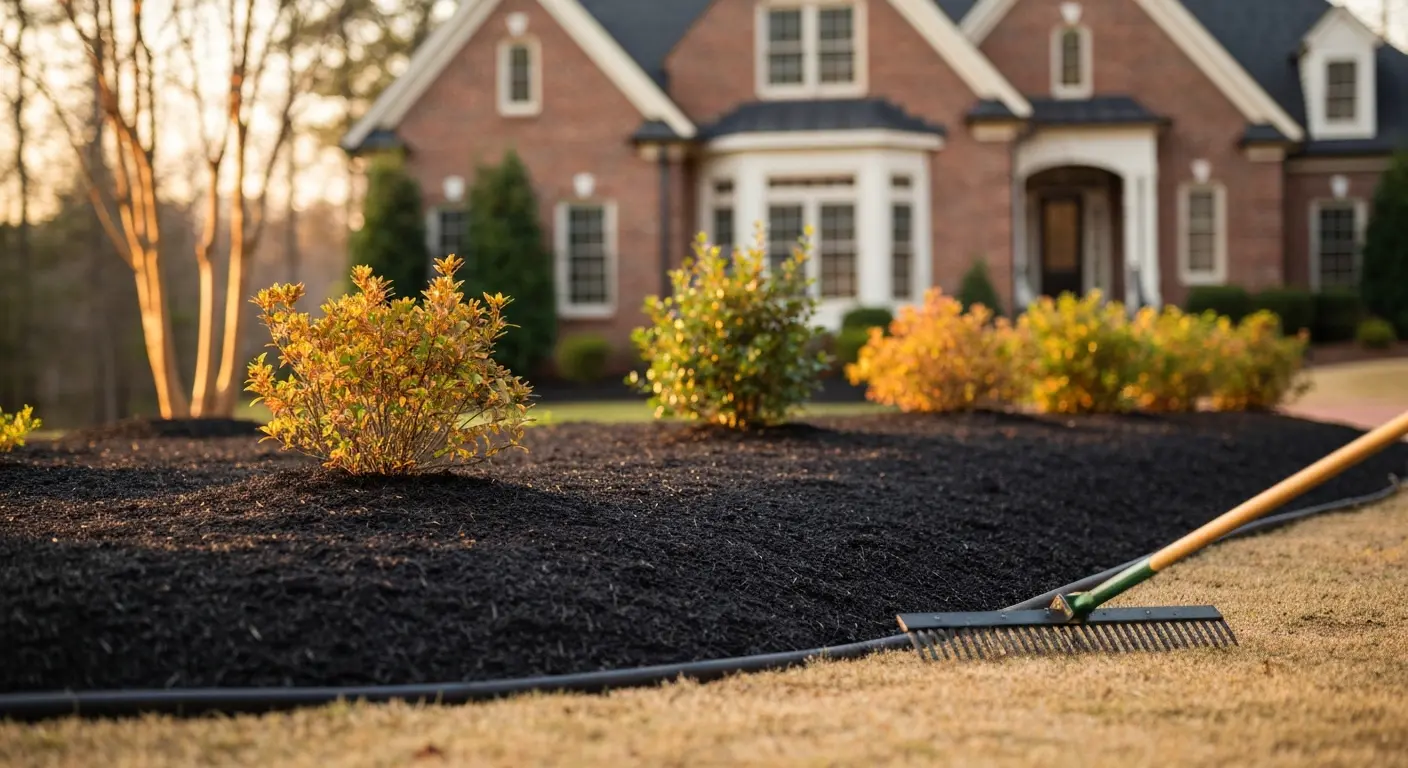 Mulch bed with plants