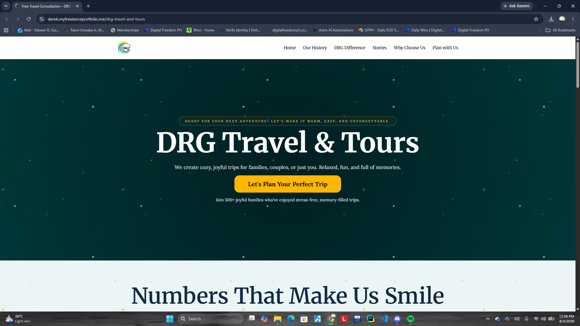 DRG Travel & Tours Funnel Thumbnail