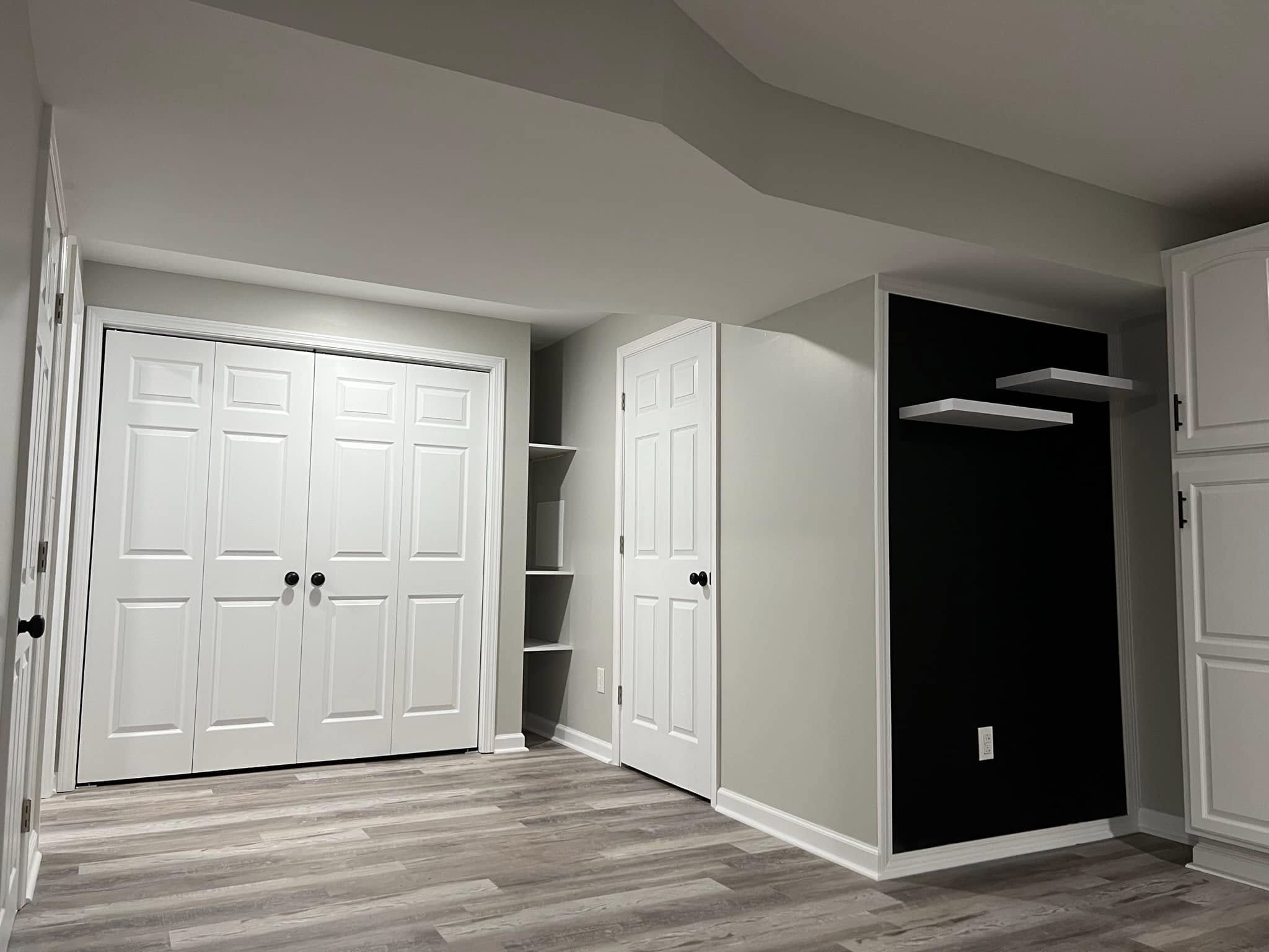 Completed basement recreation and entertainment
space