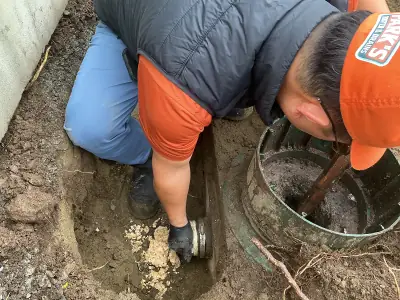 Sewer line repair in progress