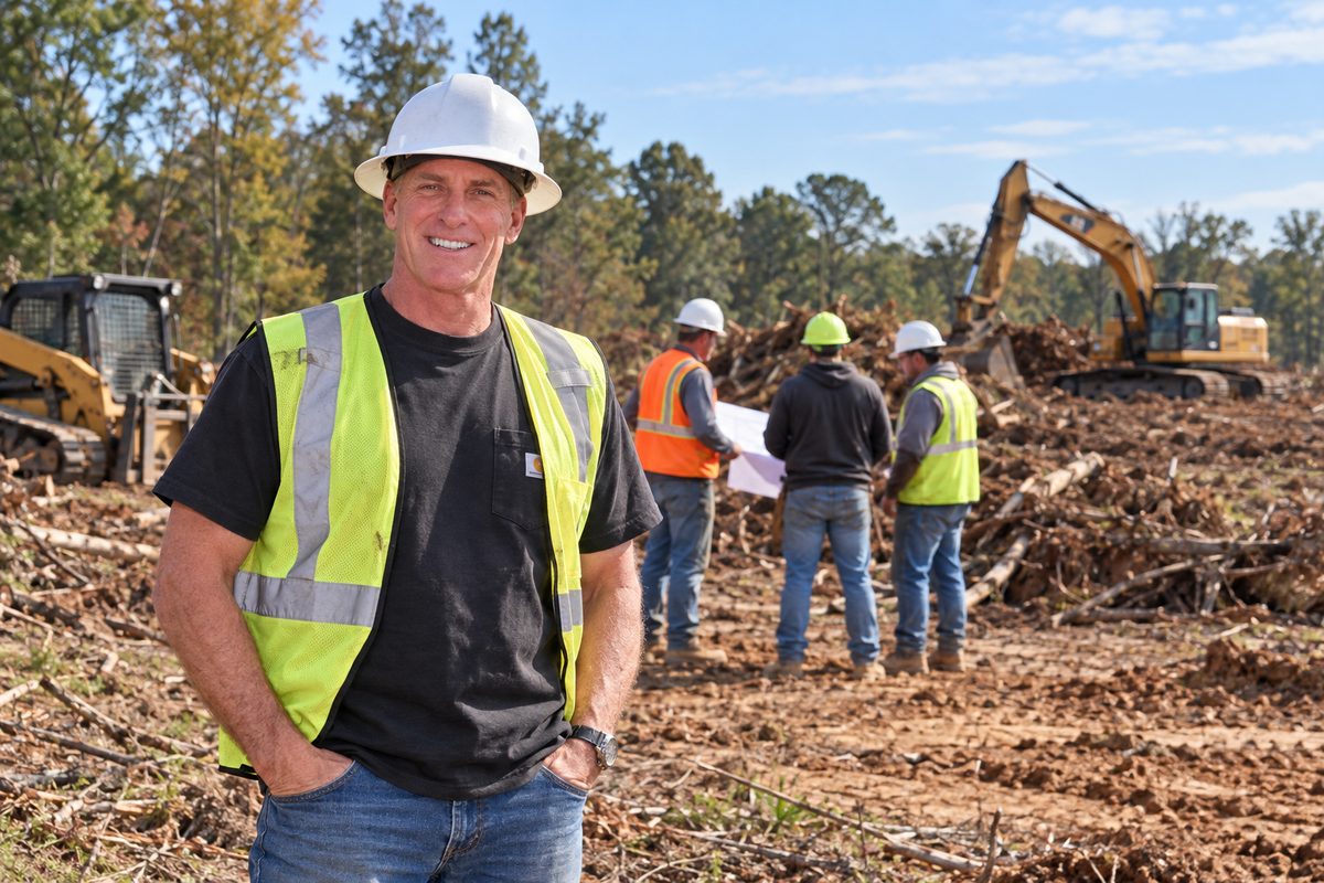 Clark Damron, owner of Morgan County Land Clearing, at a land clearing site