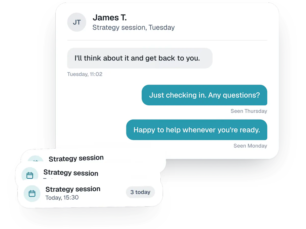 Strategy session chat with a prospect who goes quiet
