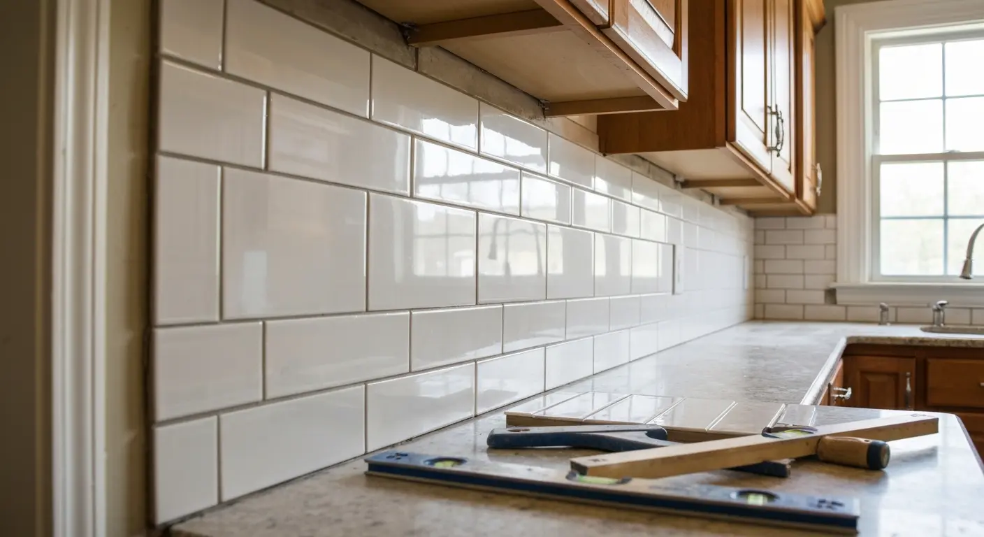 Kitchen backsplash installation