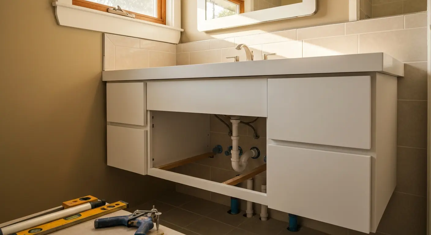 Bathroom vanity installation