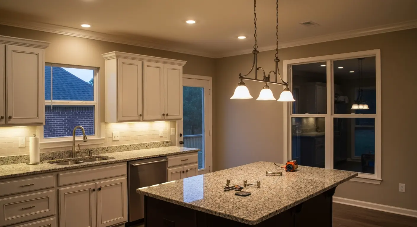 Kitchen lighting installation