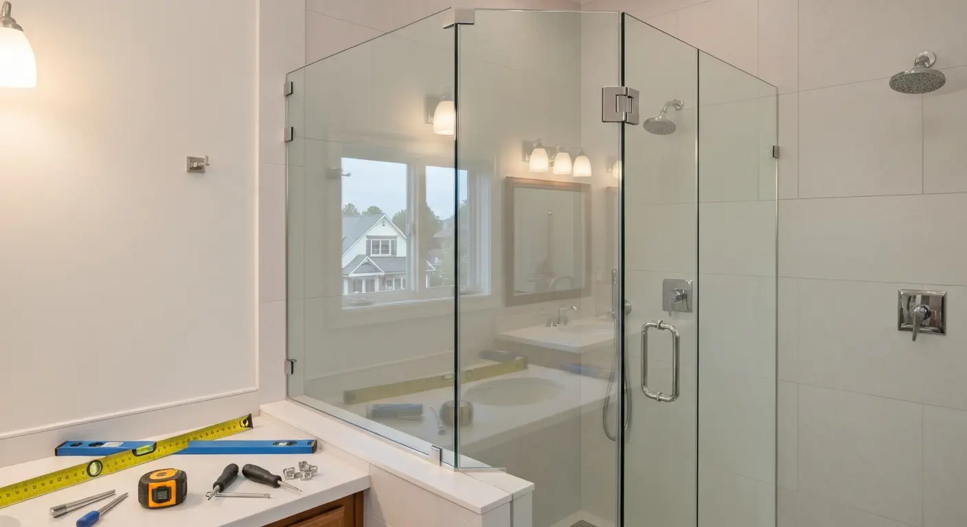 Glass shower enclosure