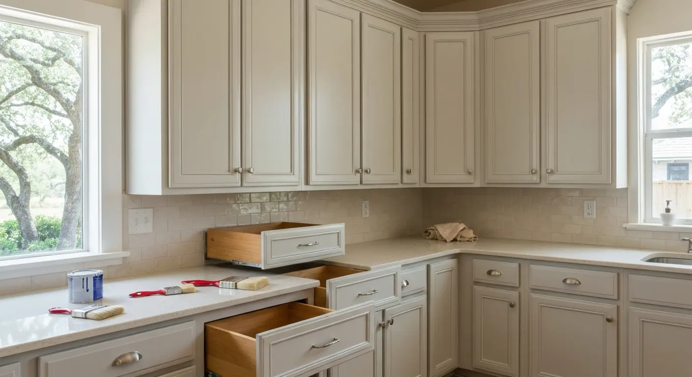 Kitchen cabinet painting project