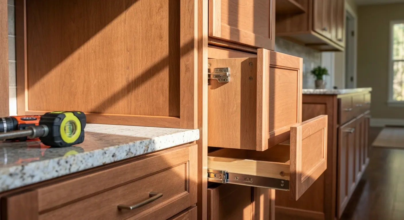 Custom kitchen cabinet installation