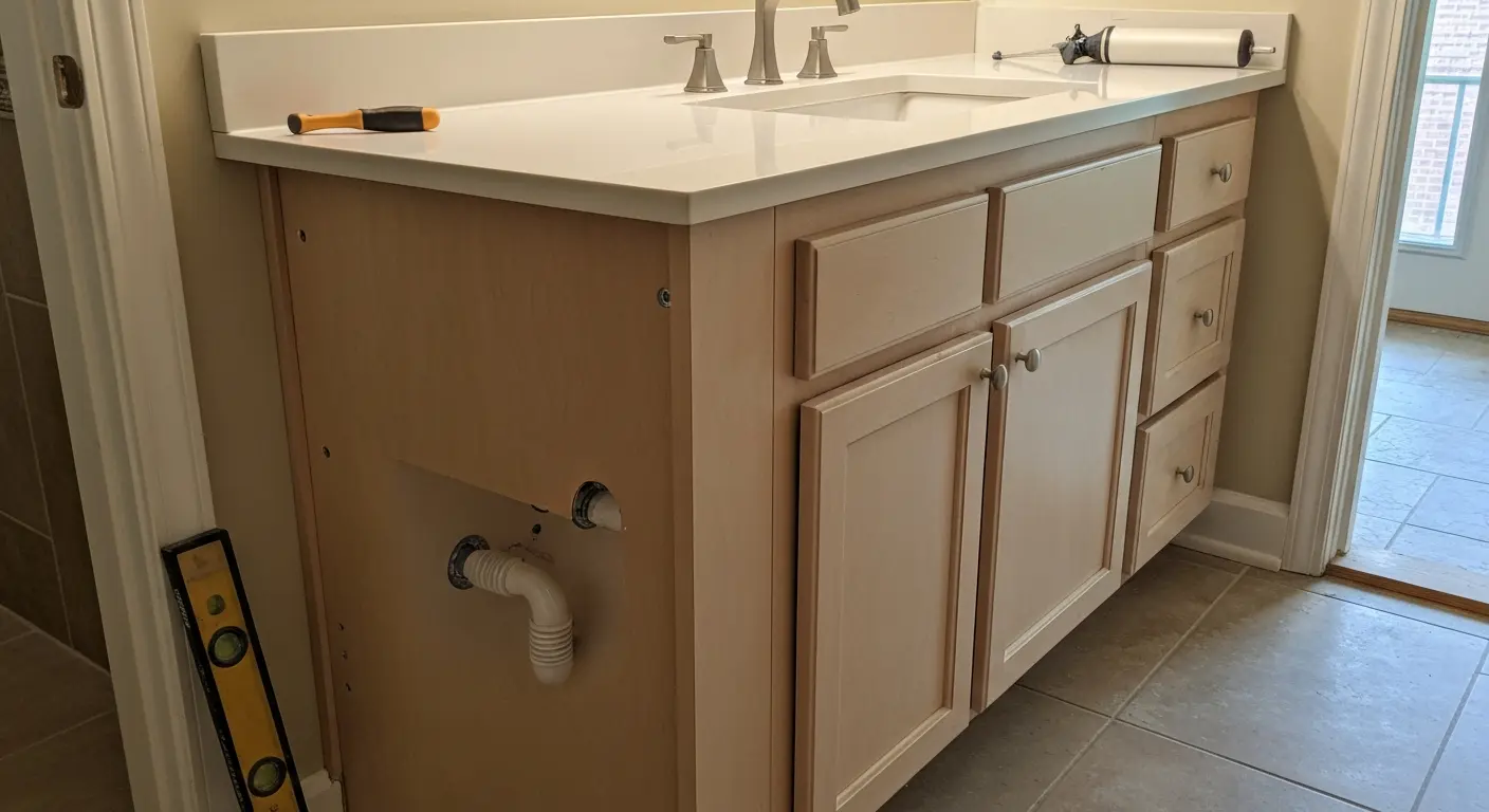 Bathroom vanity installation