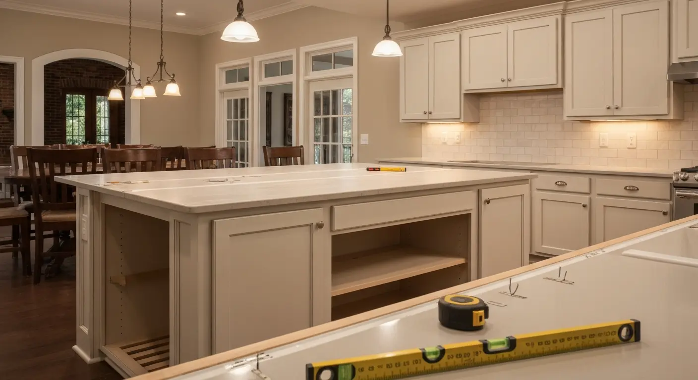 Kitchen island installation