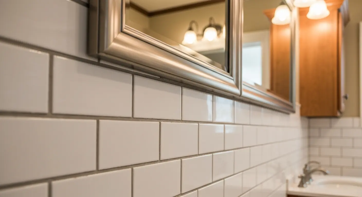 Mirror and backsplash finish