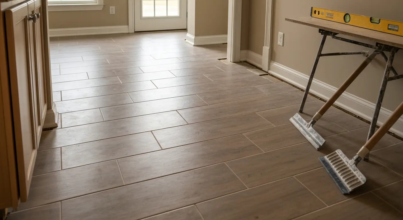 Kitchen flooring installation